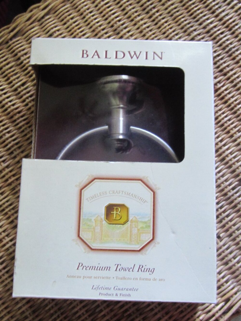 NIB/Baldwin Solid Brass Towel Ring~Gorgeous!